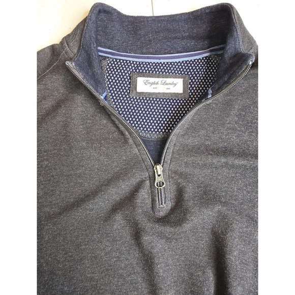 ENGLISH LAUNDRY Men's Medium Gret‎ 1/4 Zip Pullover Classic -514 - Picture 1 of 7